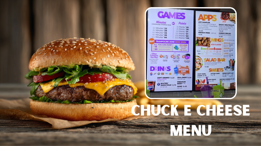 chuck e cheese menu